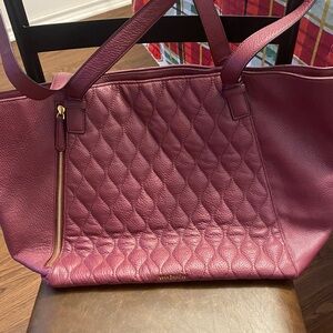 Vera Bradley Quilted Leather Tote in Wine